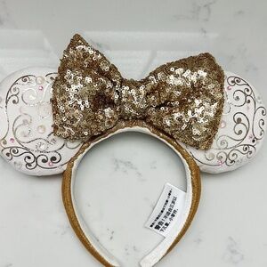 50th Disney ears white and gold